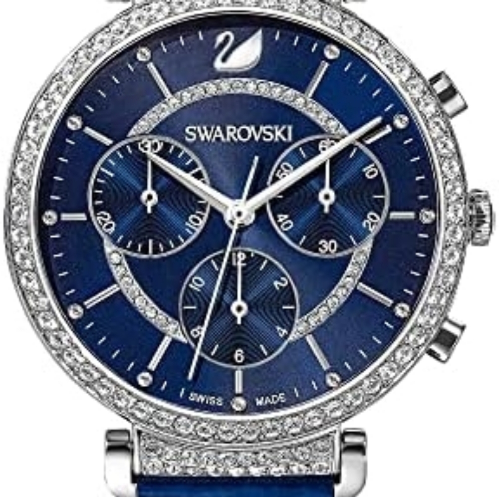 Swarovski Navy and Silver Crystal Watch